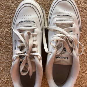 Reebok Classic White and Gray Sneakers